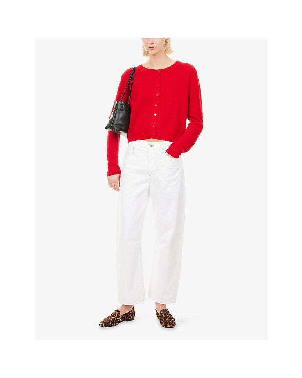 Citizens of Humanity White Miro Barrel-Leg Denim Jeans