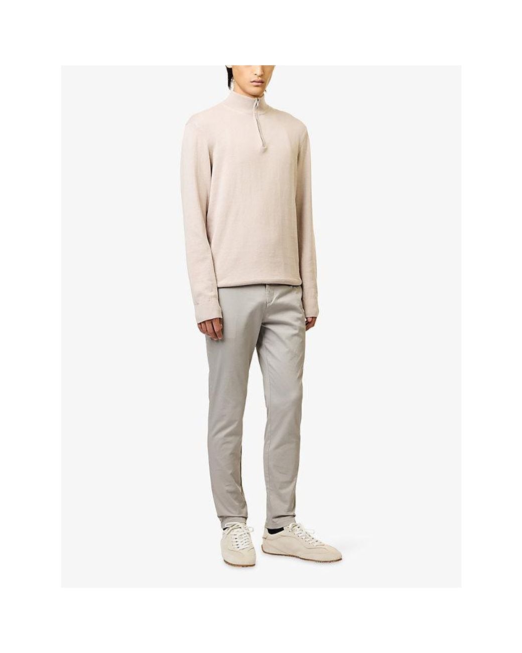 Arne Natural Half-Zip Cotton Knit Jumper for men