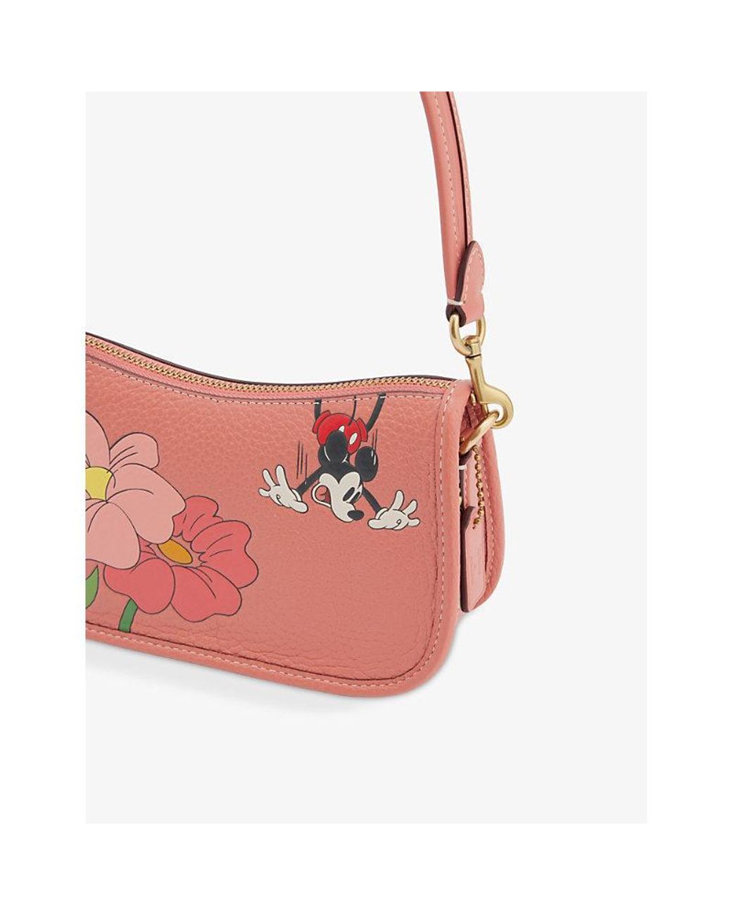 COACH X Disney Leather Top handle Bag in Pink Lyst