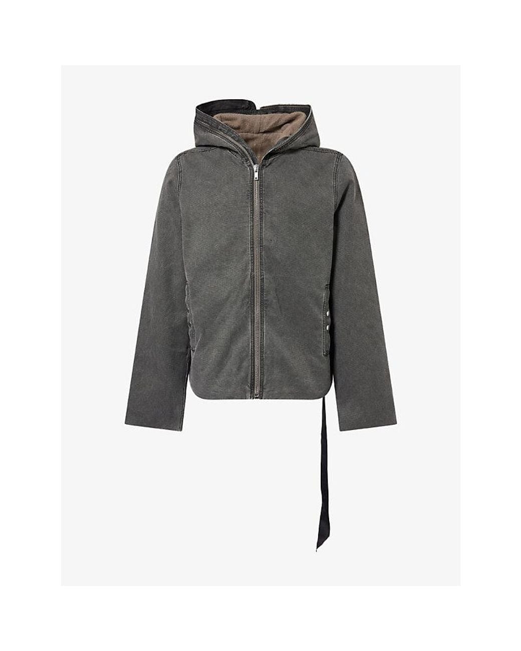 Rick Owens Gray Gimp Zip-Up Denim Jacket for men