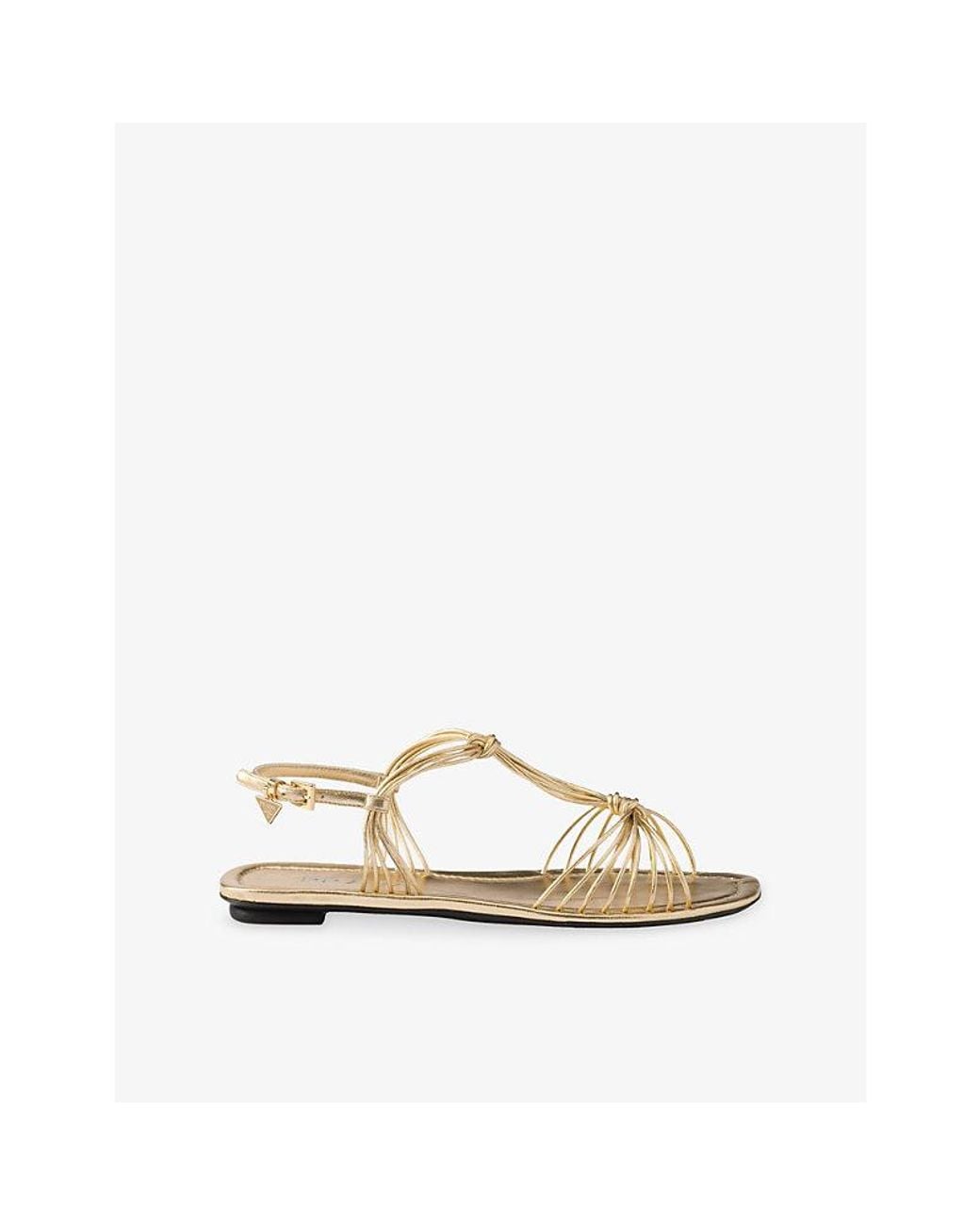 Prada Natural Mordoré Leather Flat Sandals