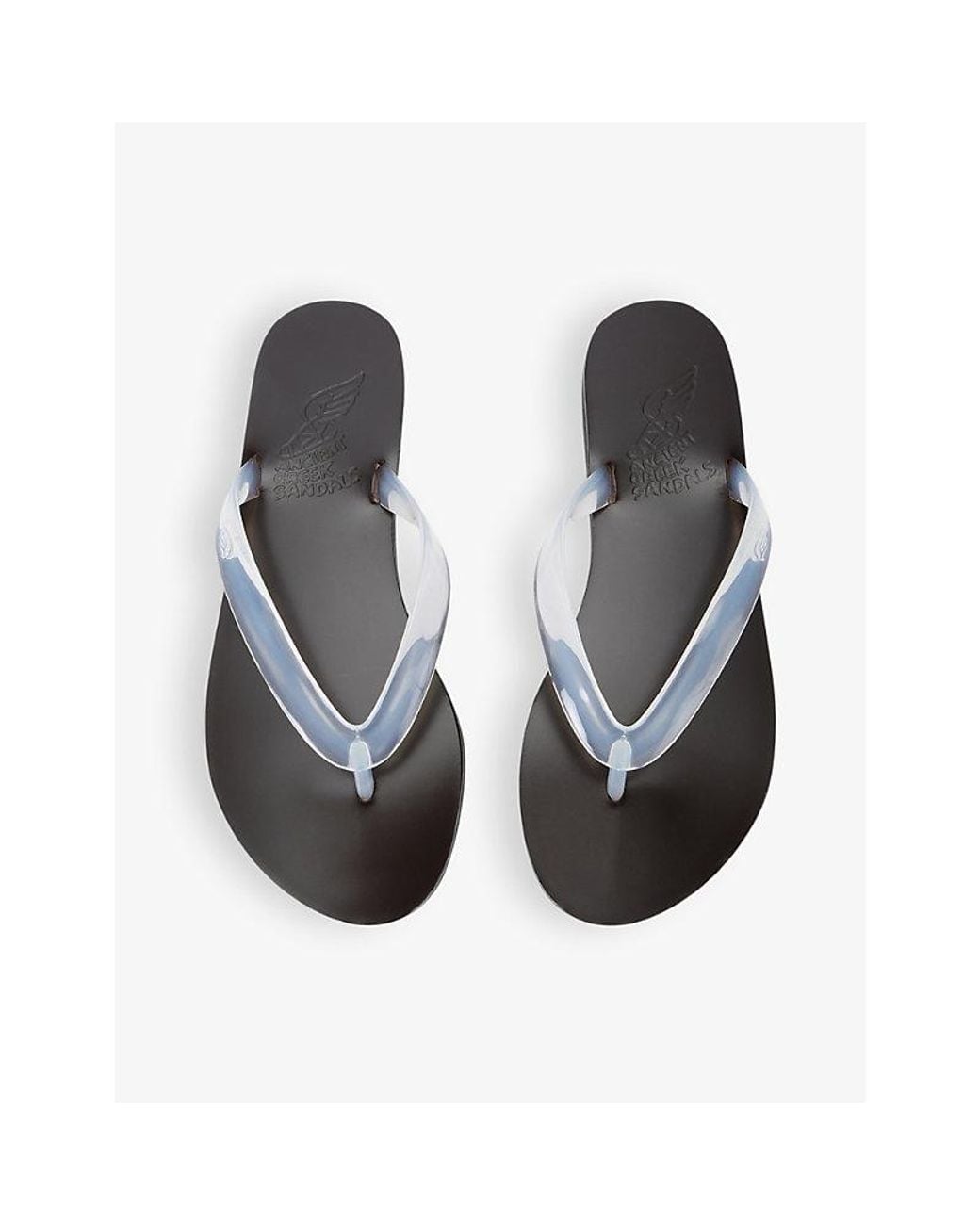 Ancient Greek Sandals White Saionara Thong Leather And Jelly Sandals