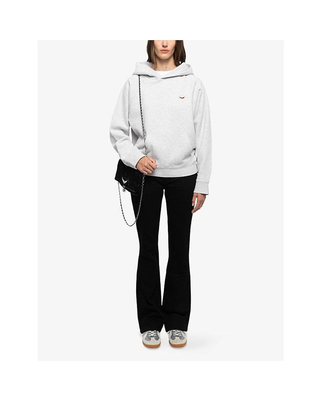 Zadig & Voltaire White Georgy Graphic-Print Relaxed-Fit Cotton-Jersey Hoody