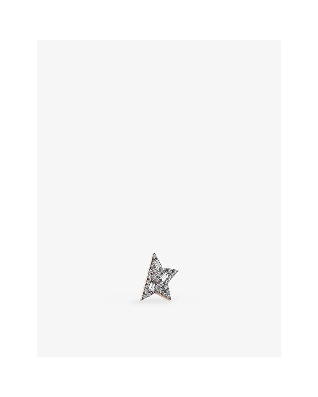 Kismet by Milka White Comet Midi 0.12Ct Diamond Stud Earring