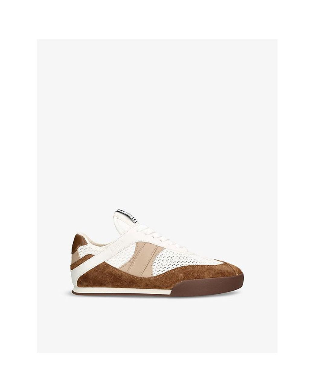Chloé White Kick Brand-Patch Low-Top Suede Trainers