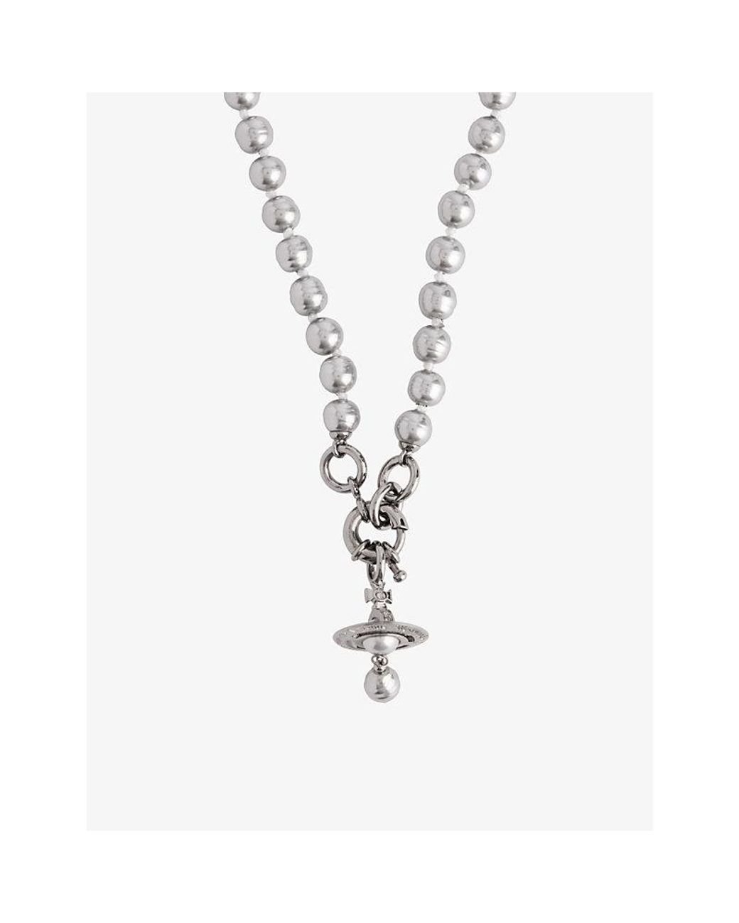 Vivienne Westwood Aleksa Orb-Pendant Ruthenium-Plated Brass