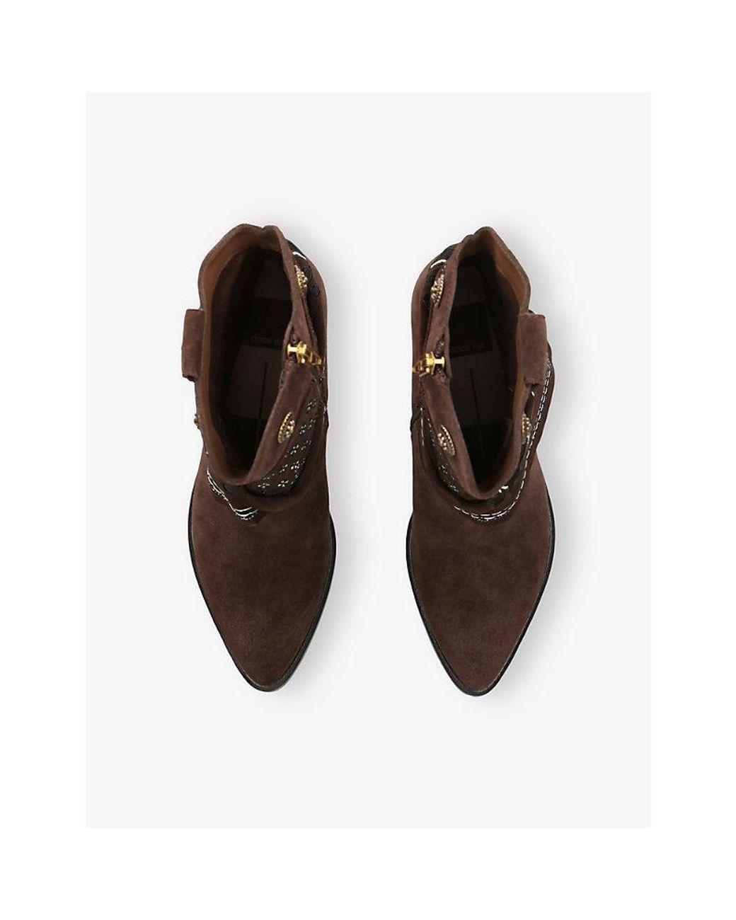 Dolce Vita Brown Mekala Heeled Suede Ankle Boots