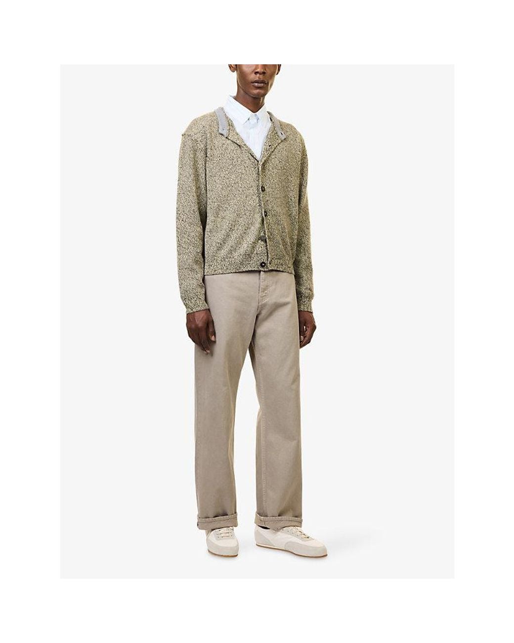 Jacquemus Green Mottled-Knit Wool-Blend Jumper for men
