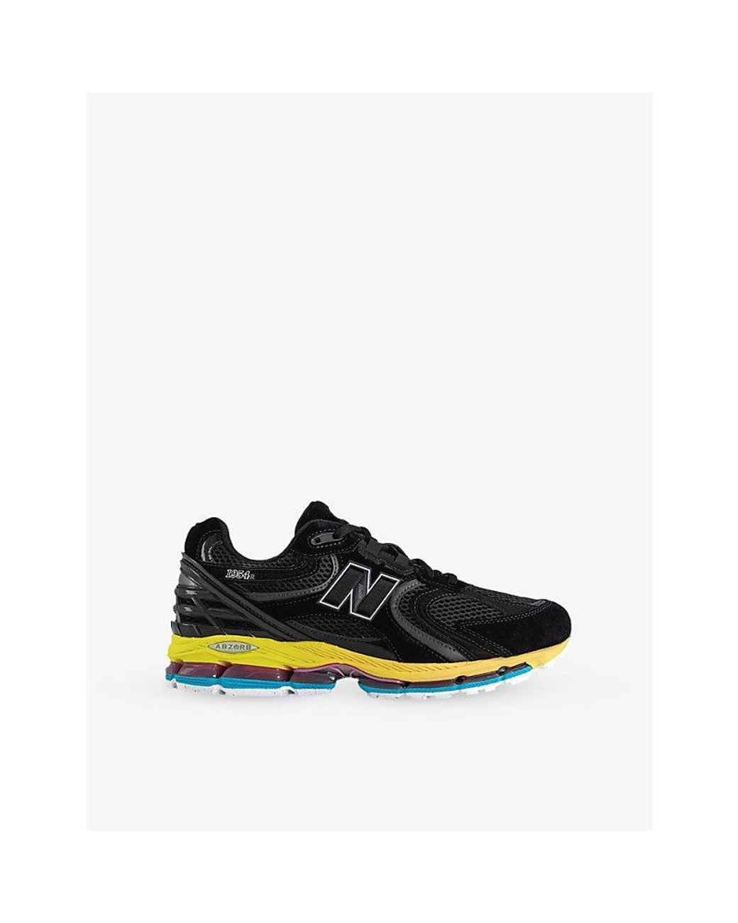 New Balance Black 1954 Suede And Mesh Trainers for men