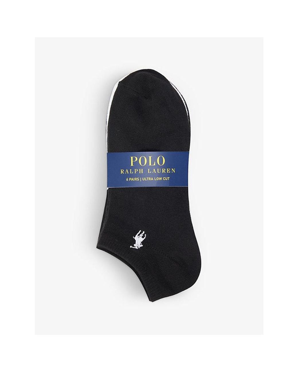 Polo Ralph Lauren Blue Logo-Embroidered Stretch-Jersey Socks Pack Of Six