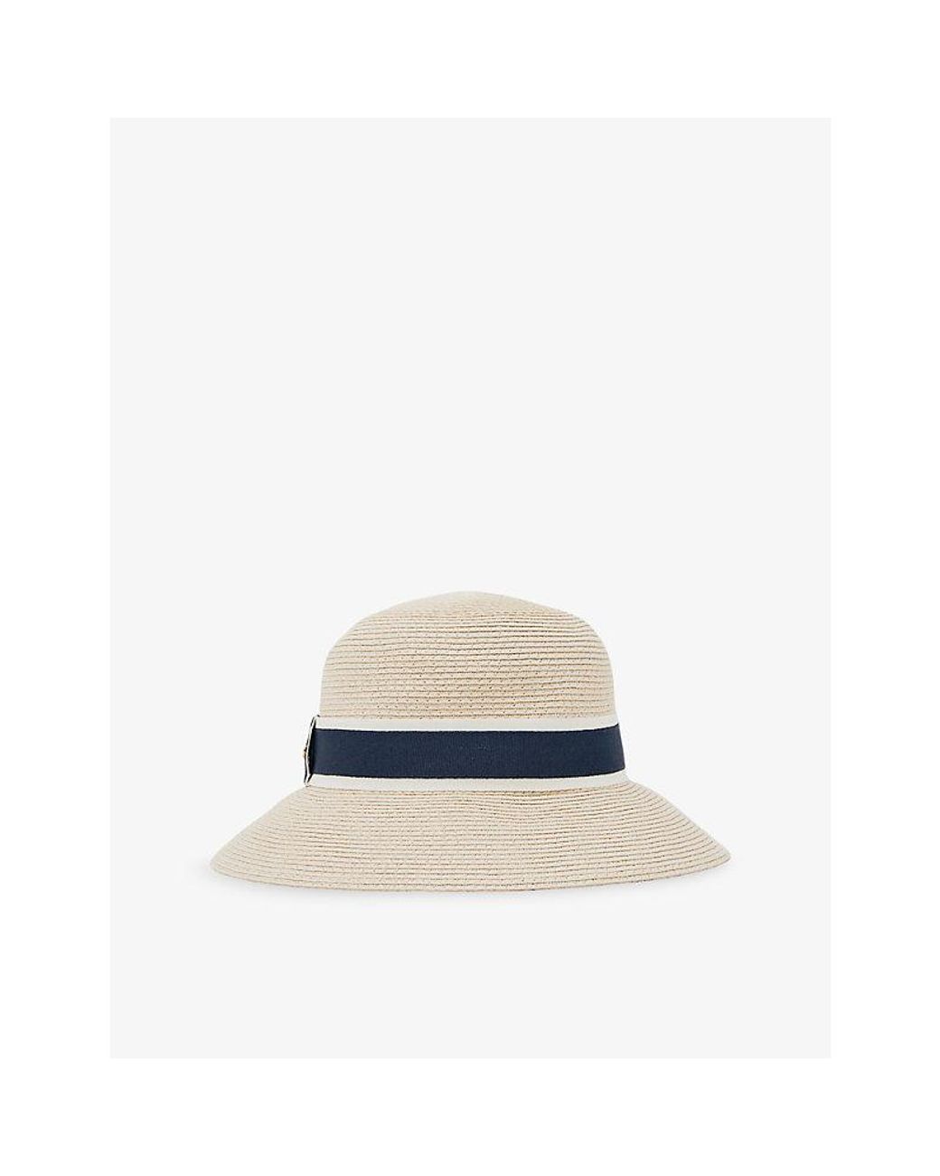 Reiss White Ribbon Straw Hat