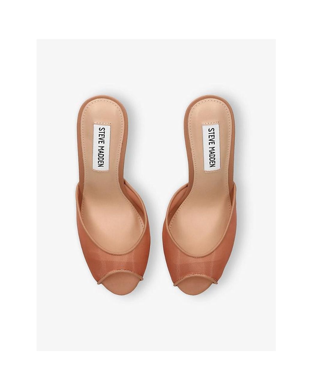 Steve Madden Brown Rollout-M Mesh Heeled Pumps