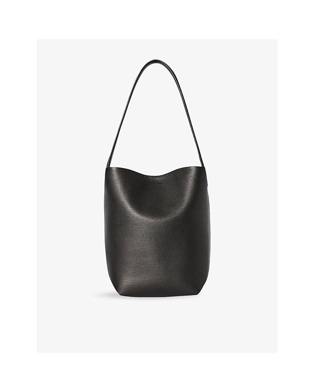 The Row Black Small N/S Park Leather Tote Bag
