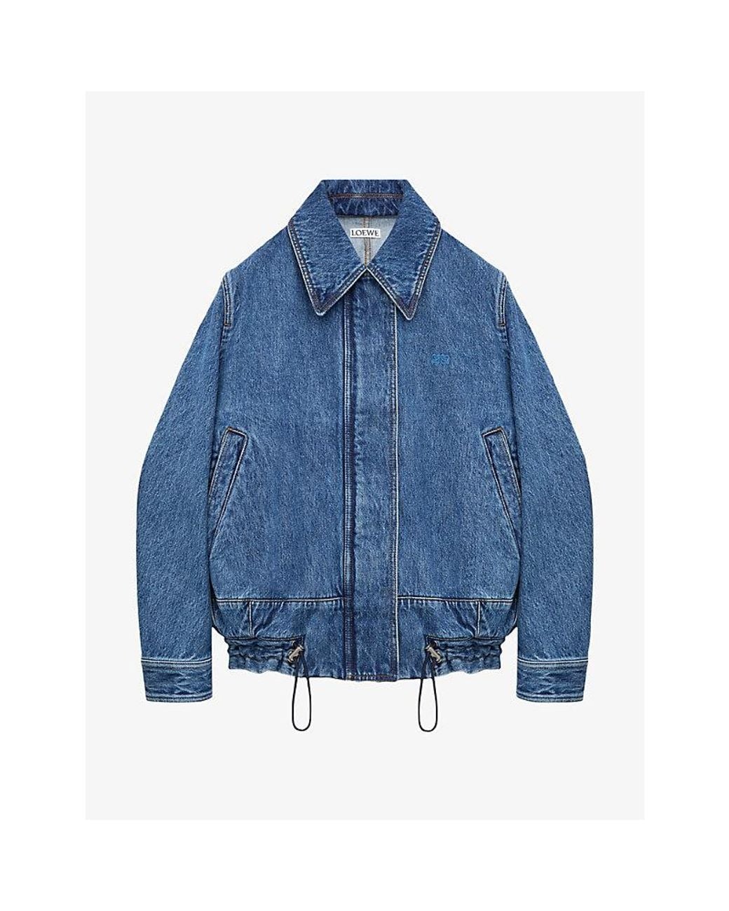 Loewe Blue Drawstring-Hem Relaxed-Fit Denim Jacket