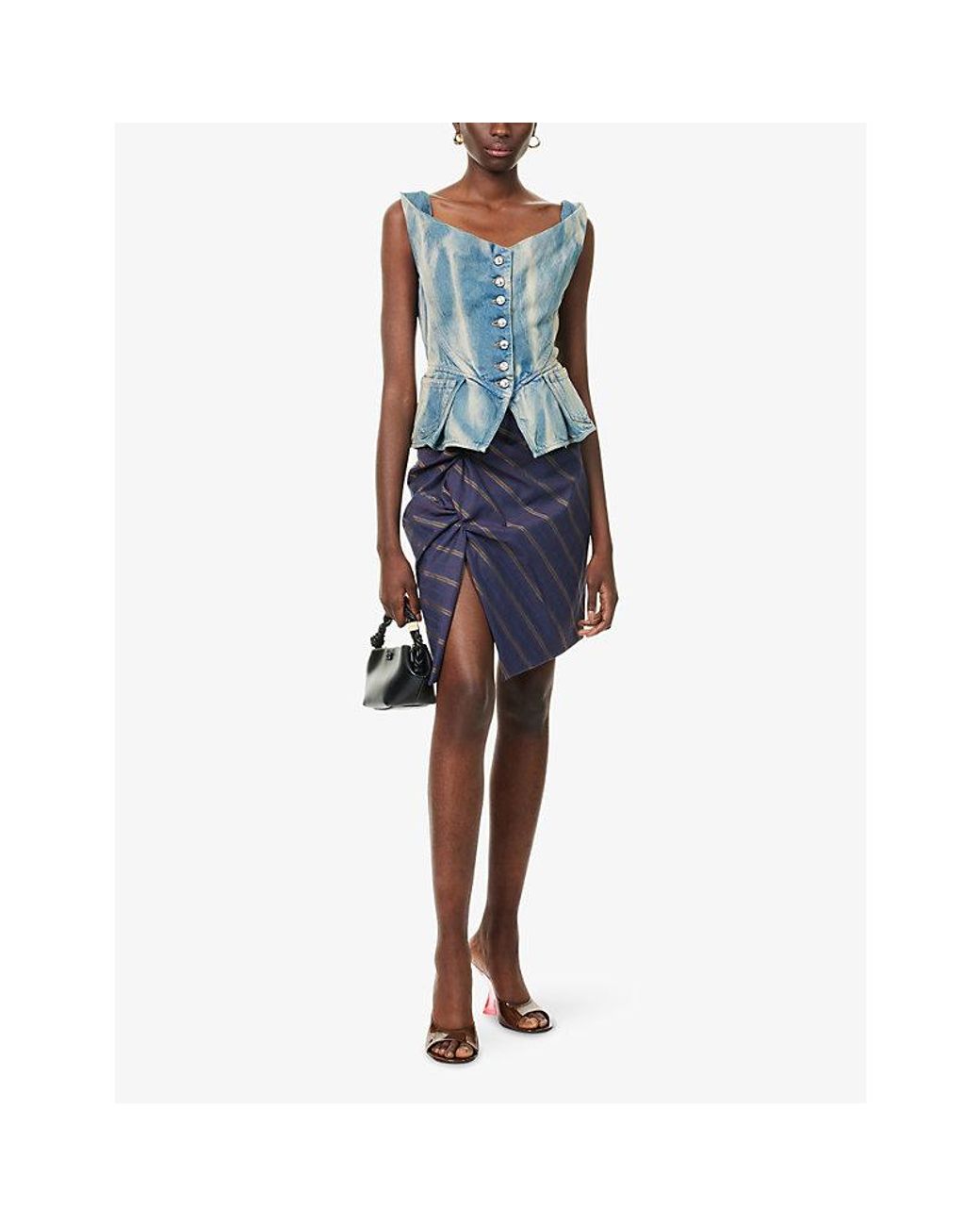 Vivienne Westwood Monday Peplum Denim Vest in Blue | Lyst