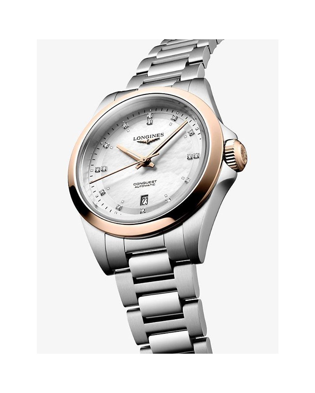 Longines Metallic L3.320.5.87.6 Conquest Stainless-Steel And 18Ct Rose Cap 200 30Mm Automatic Watch for men