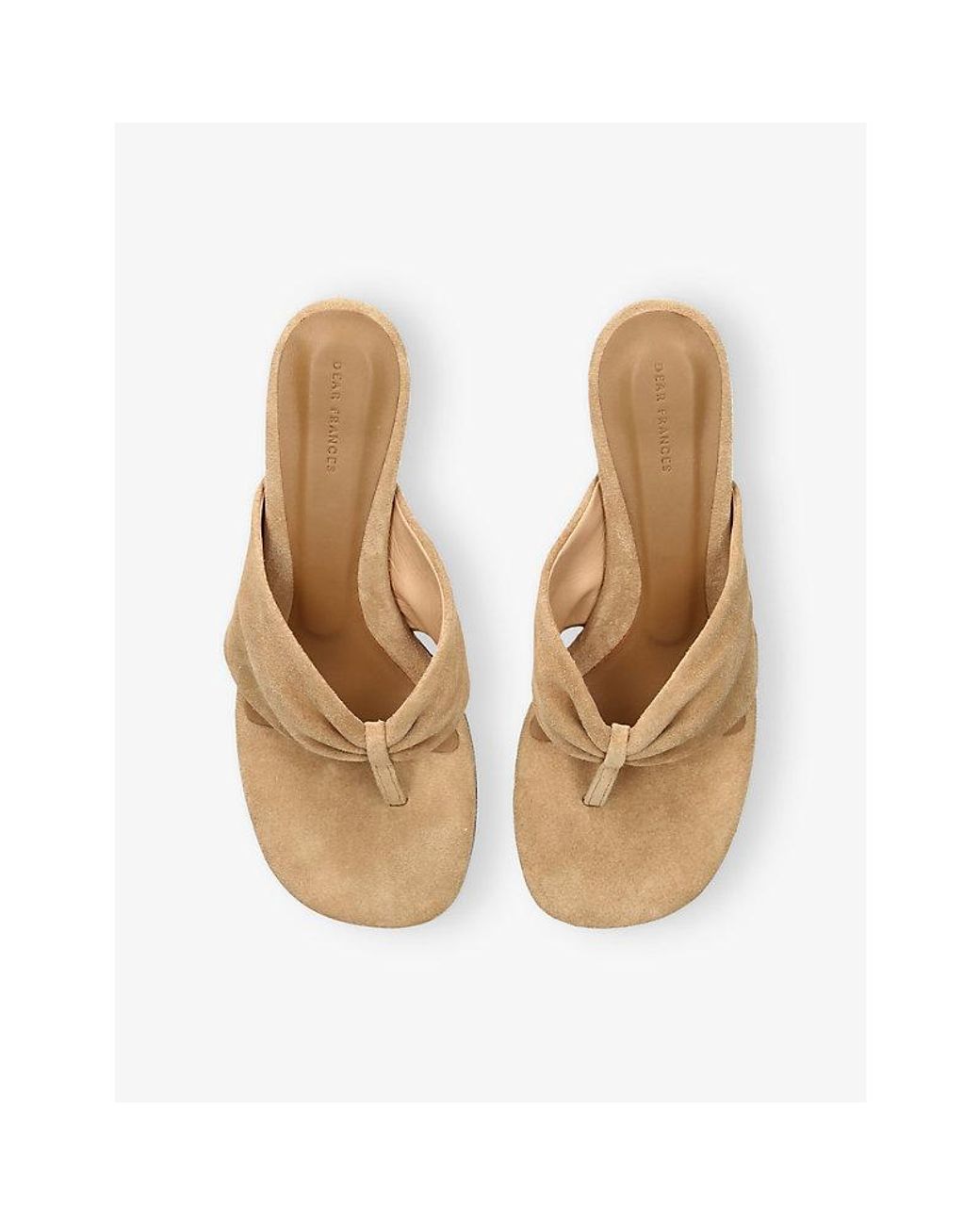 Dear Frances Natural Wrap Mid Suede Heeled Mules