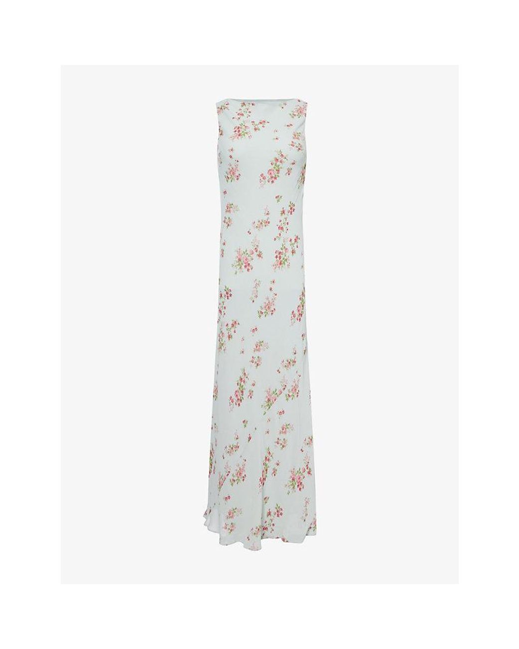 Reformation White Prescott Floral Woven Maxi Dress