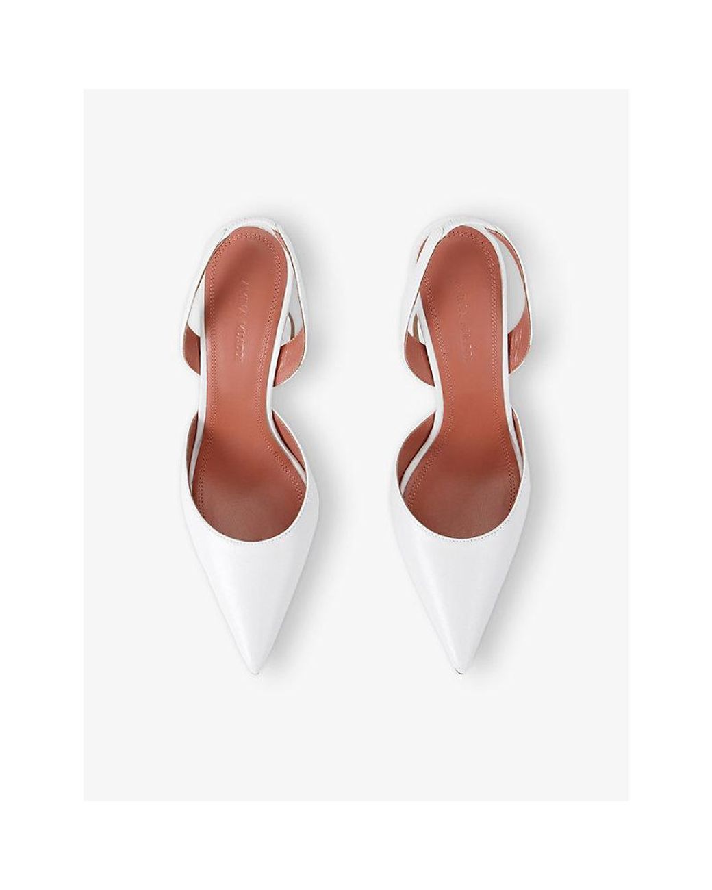 AMINA MUADDI White Holli 95 Slingback Leather Heeled Courts