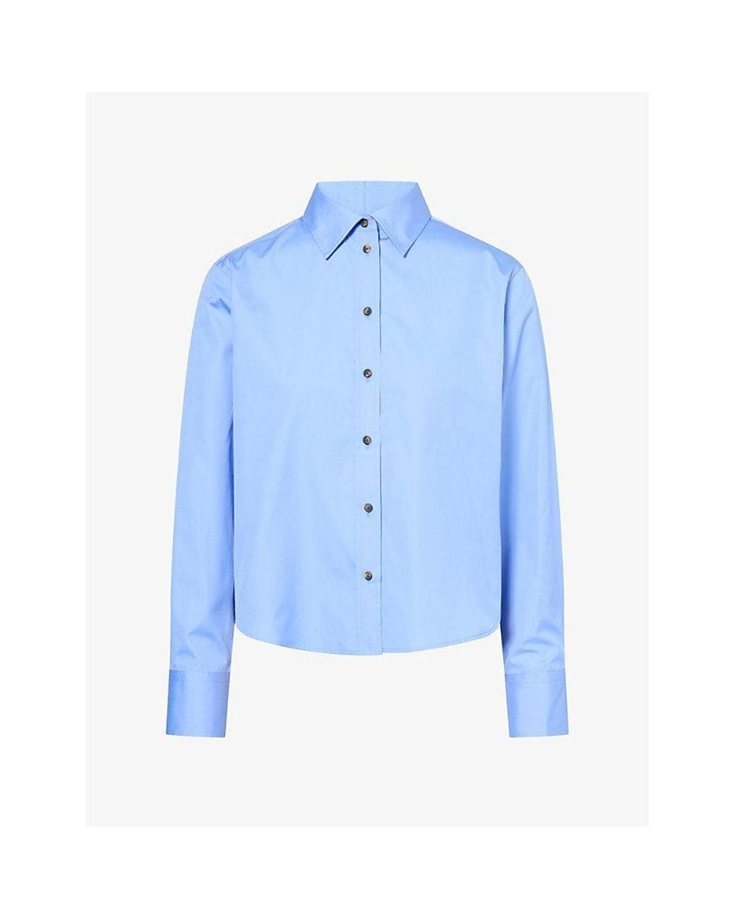 ME+EM Blue Perfectly Proportioned Cotton Poplin Shirt