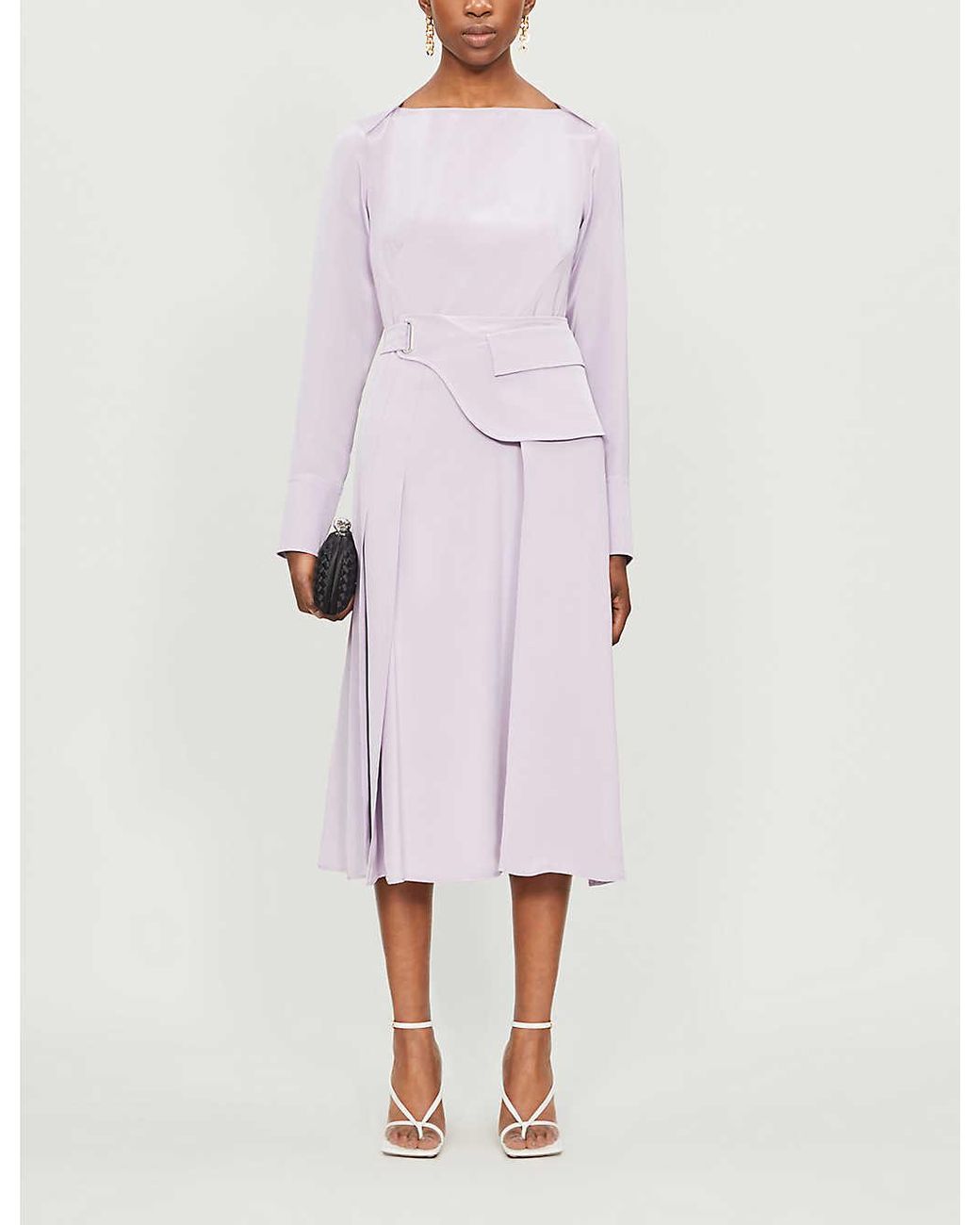 Sportmax Tenebre Boat-neck Silk Dress 
