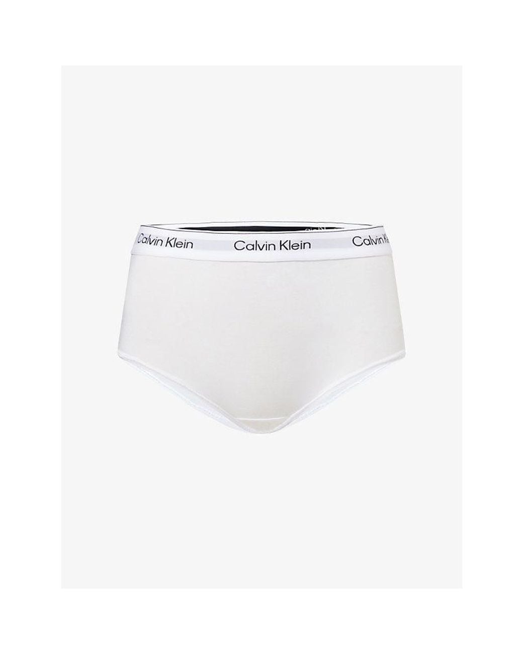 Calvin Klein White Icon Branded Cotton And Modal-Blend Boy Shorts