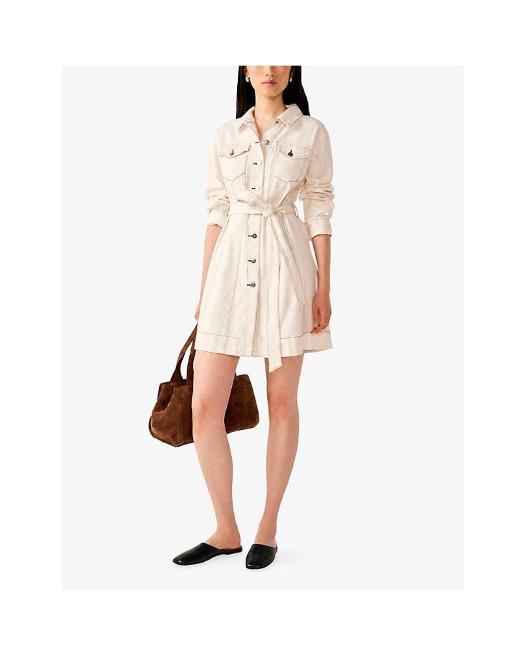OMNES Natural Vera Cotton Denim Mini Dress