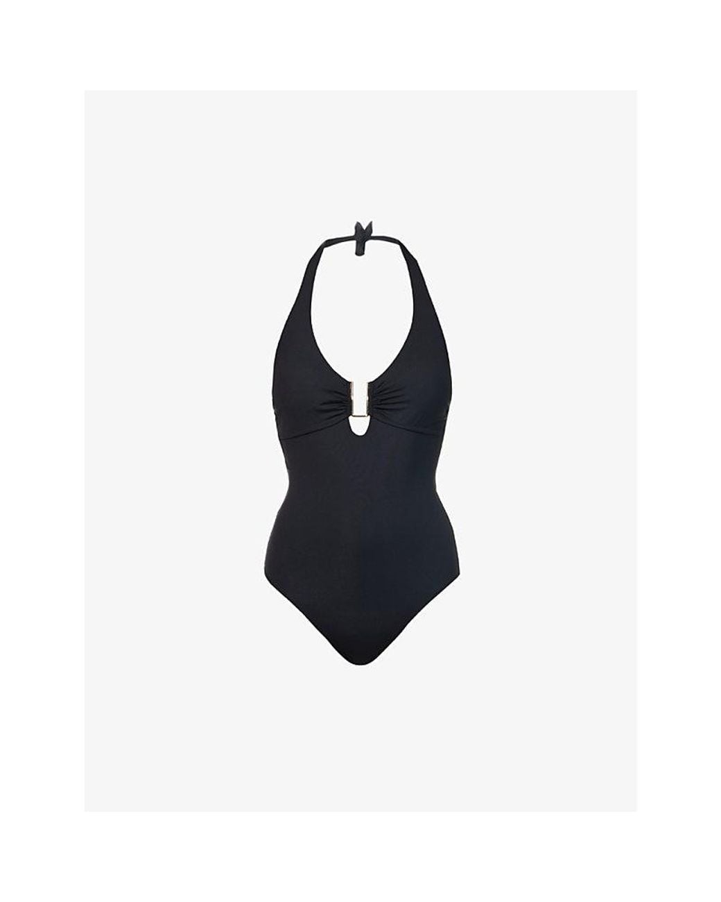 Melissa Odabash Blue Tampa Halter-Neck Swimsuit