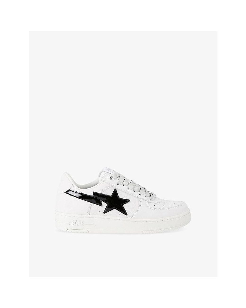 A Bathing Ape White Bape Sta Os #3 M2 Leather Trainers for men