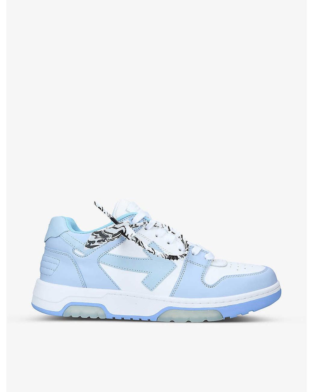 Off White c o Virgil Abloh Out Of Office Logo embroidered Leather Low top Trainers in Blue for Men Lyst