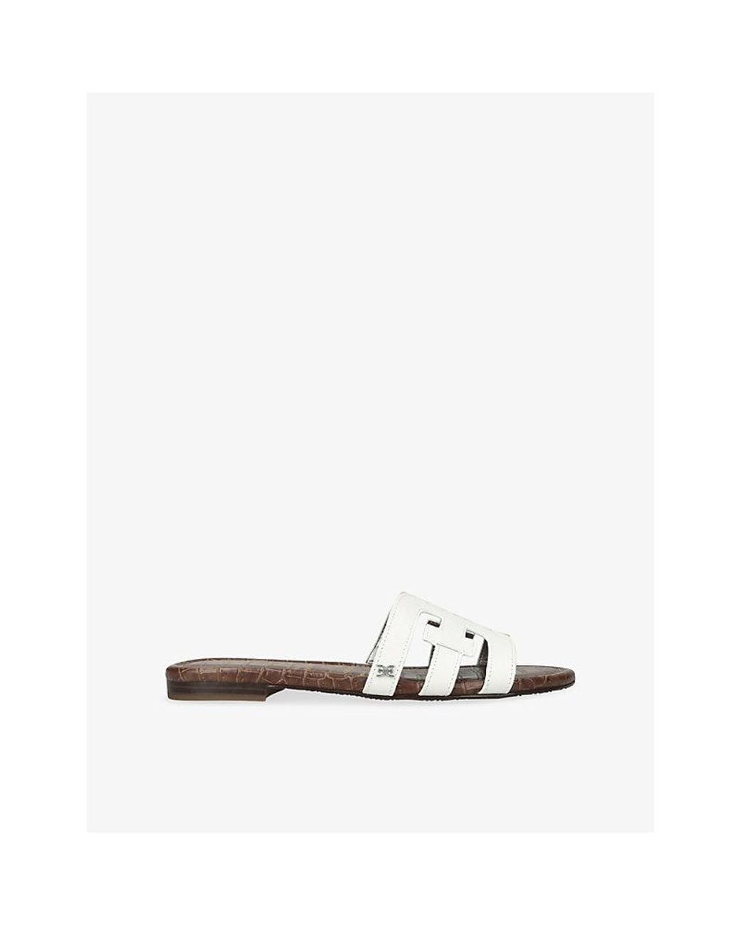 Sam Edelman White Bay Leather Sandals