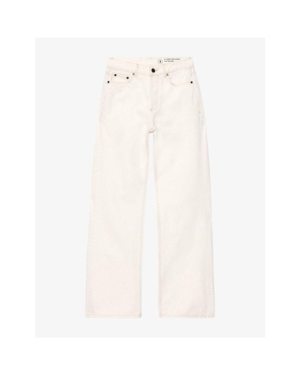 AllSaints White Lou Relaxed-Fit High-Rise Jeans