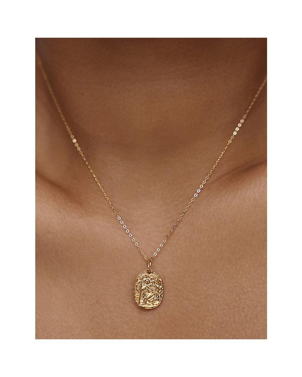 Monica Vinader Metallic St Christopher 18Ct- Vermeil Pendant
