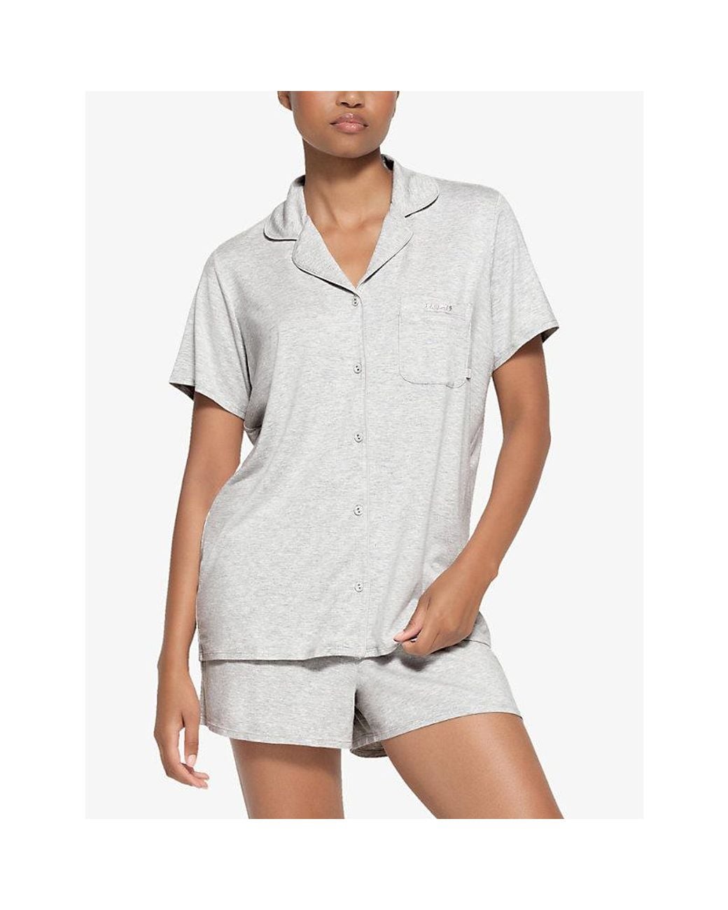 Skims White Brand-Embroidered Short Modal Pyjama Set