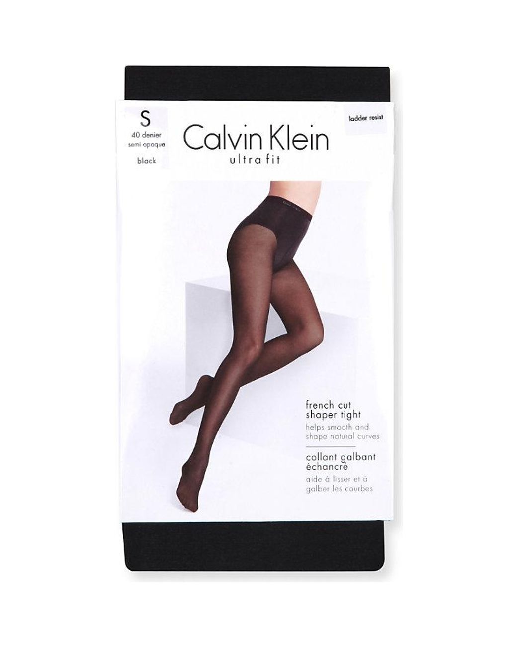 Calvin Klein Black French-Cut 40 Denier Tights