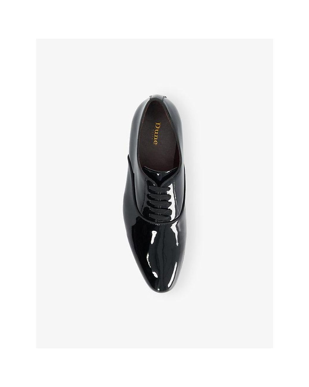Dune Black Stenny Patent-Leather Derby Shoes for men