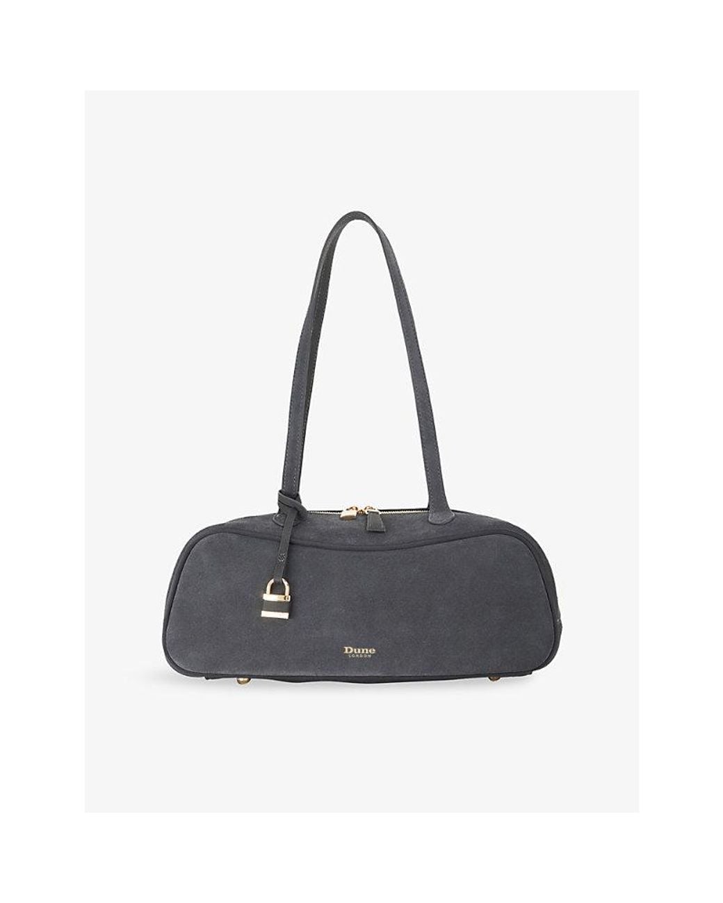 Dune Black Day Medium Suede Bowler Shoulder Bag