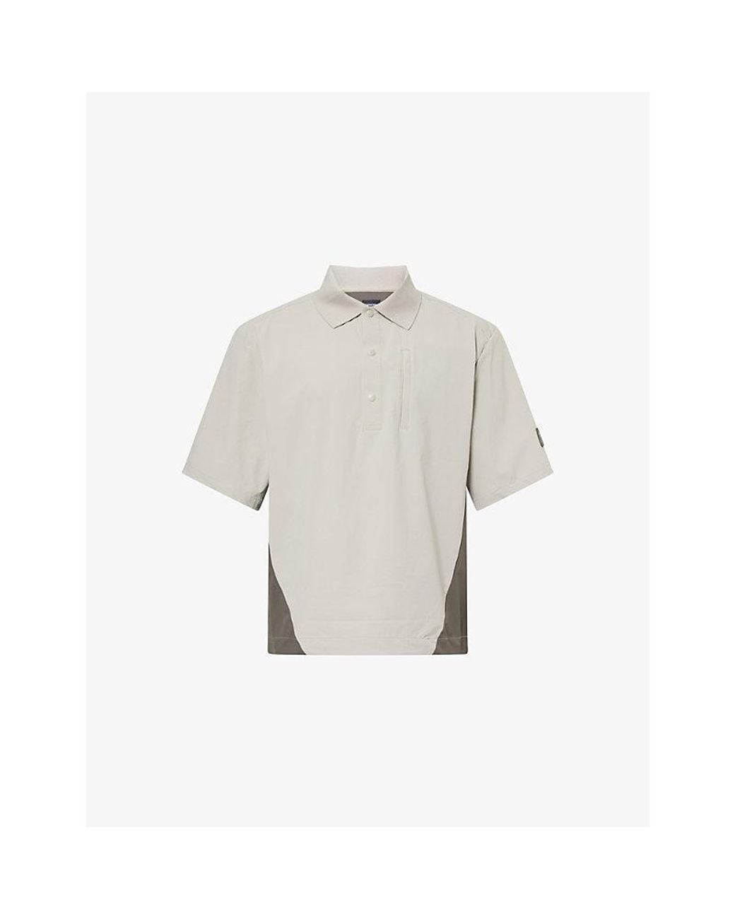 Manors White Shooter Branded Stretch-Woven Polo Shirt for men