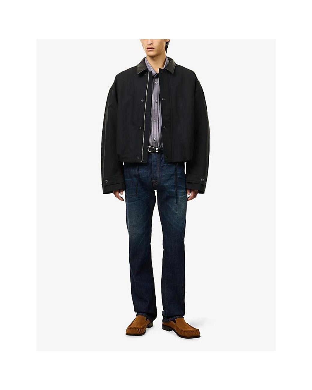 Acne Blue Opado Collared Cotton Jacket for men