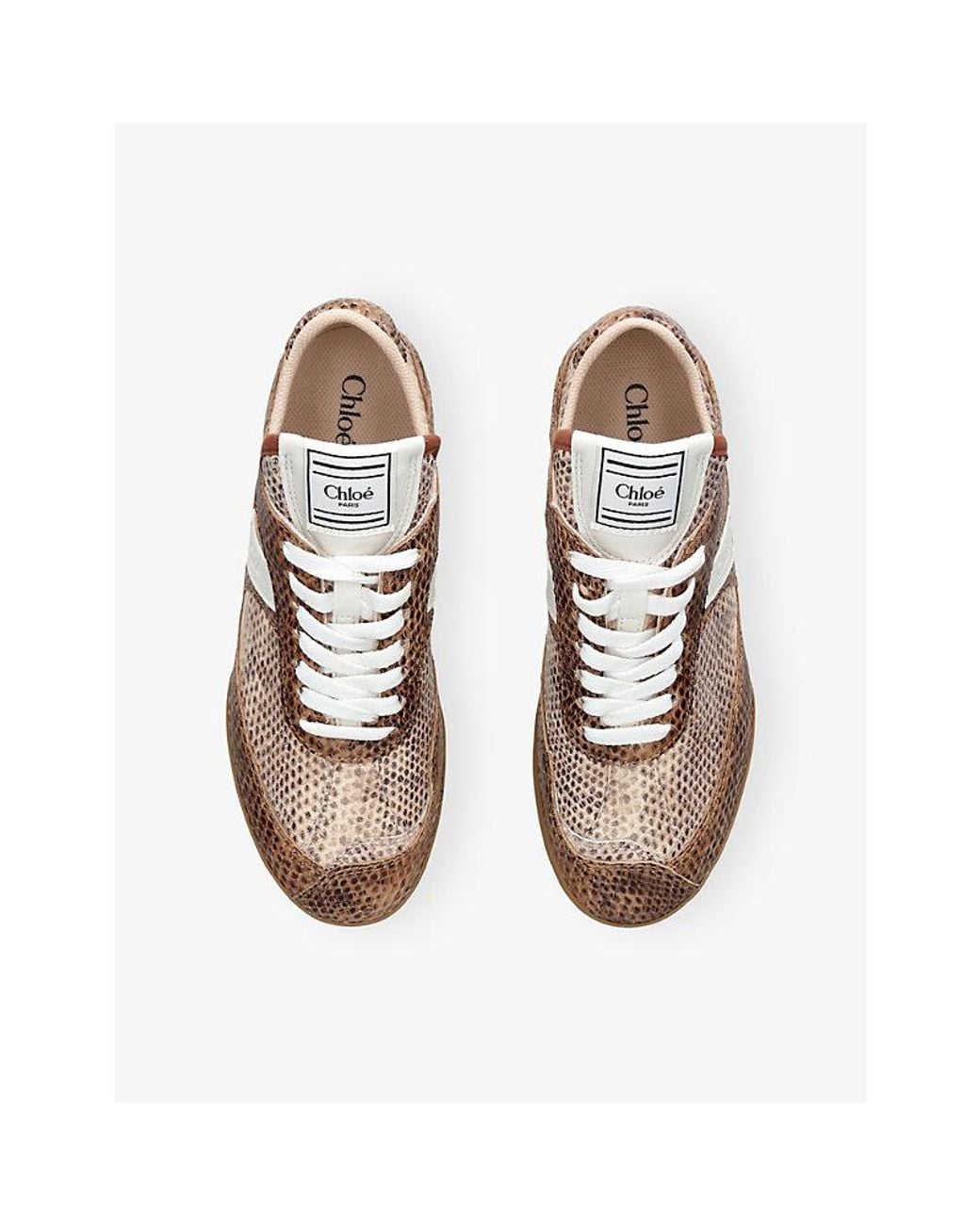 Chloé Brown Kick Low Suede Trainers