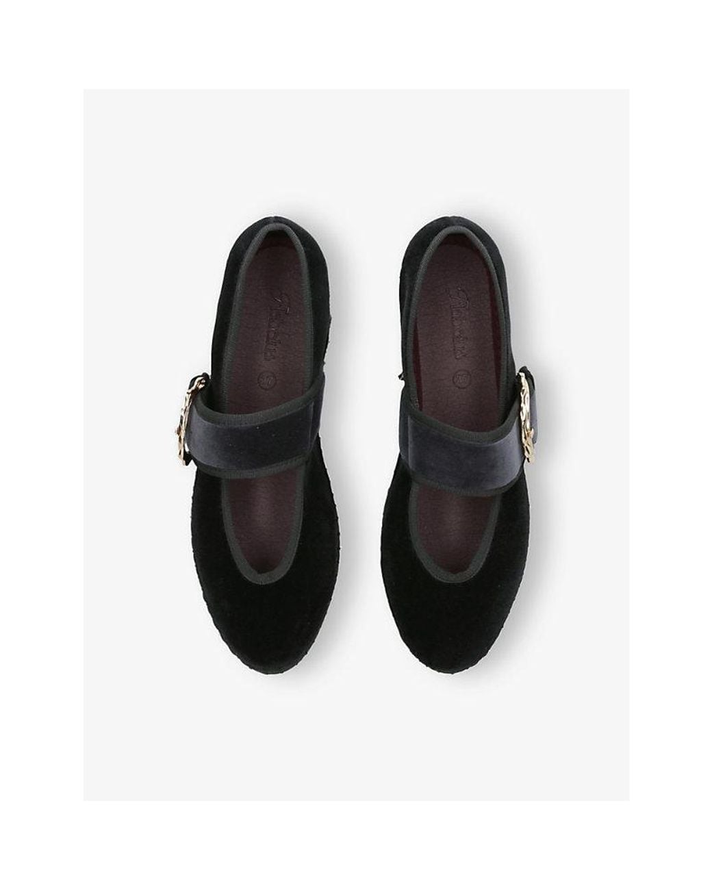 Flabelus Black Sophie Velvet Ballet Flats