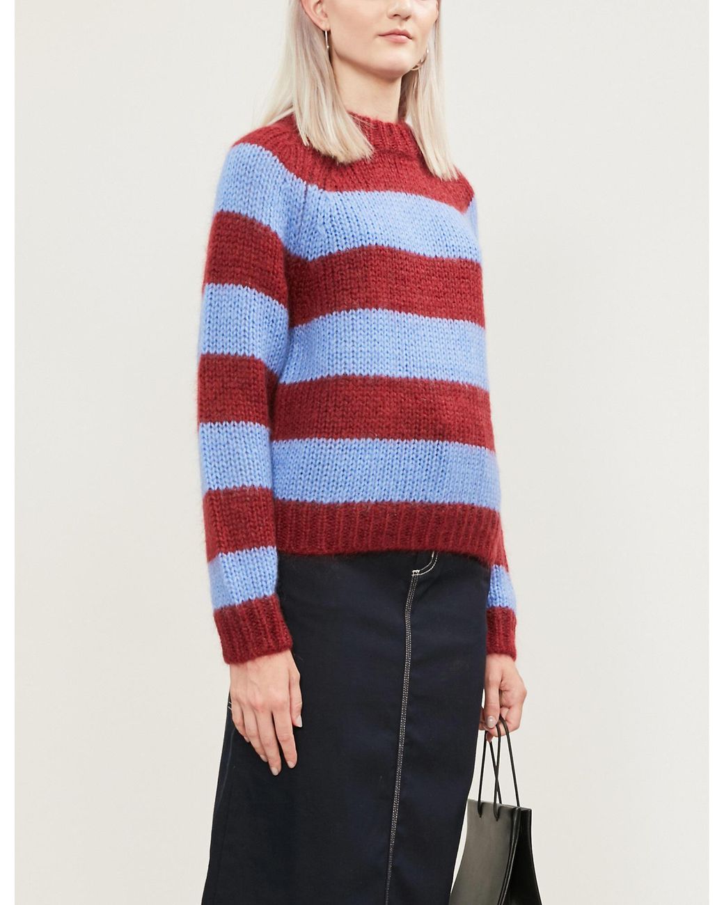 Samsøe & Samsøe Simone Striped Knitted Jumper in Red | Lyst