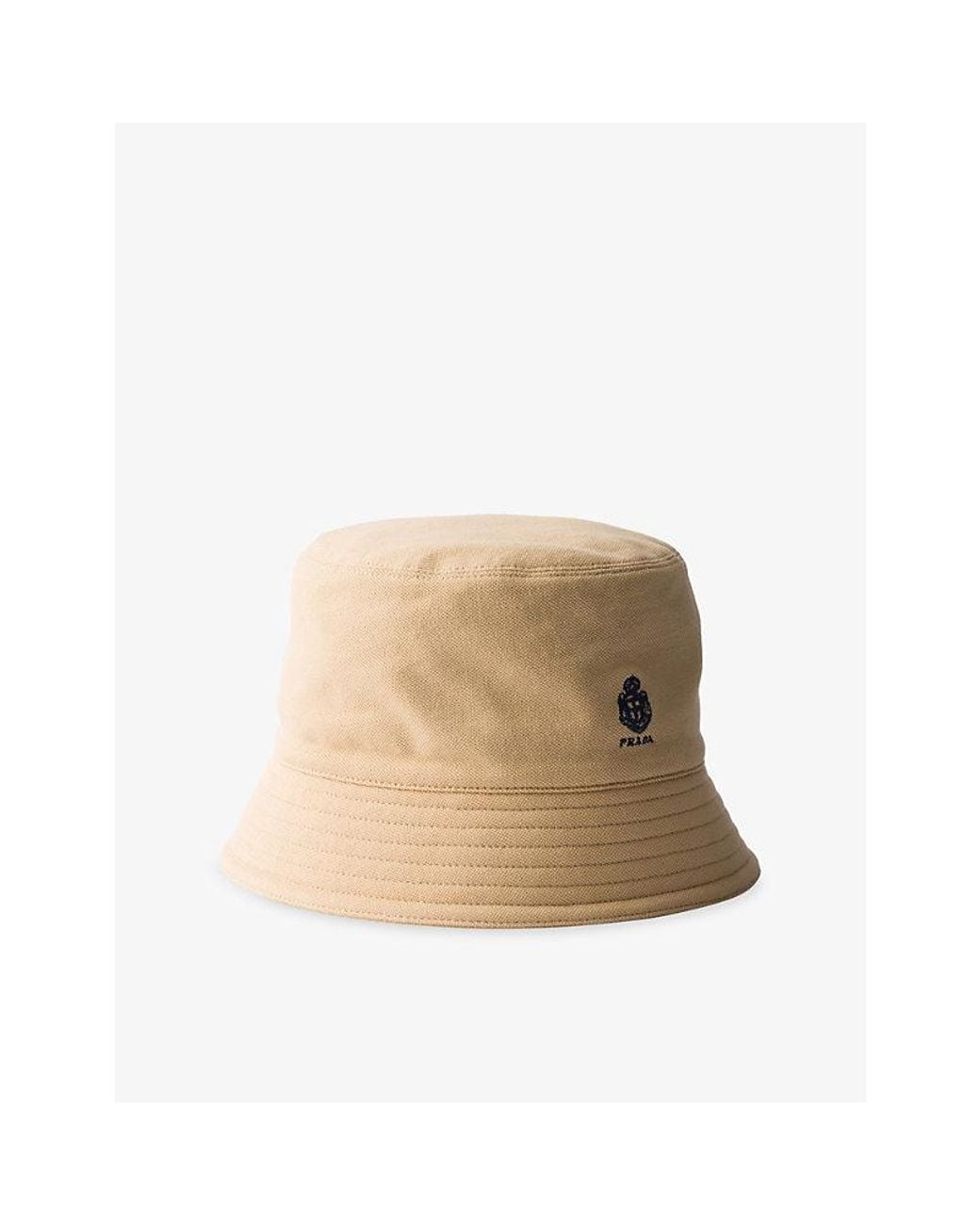 Prada Natural Old Cotton-Piqué Bucket Hat for men