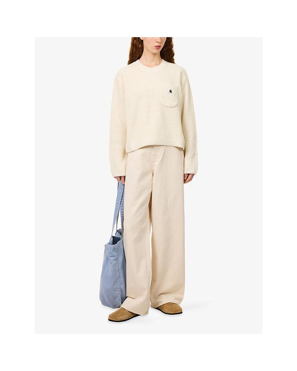 Carhartt Natural Mira Logo-Patch Knited Jumper