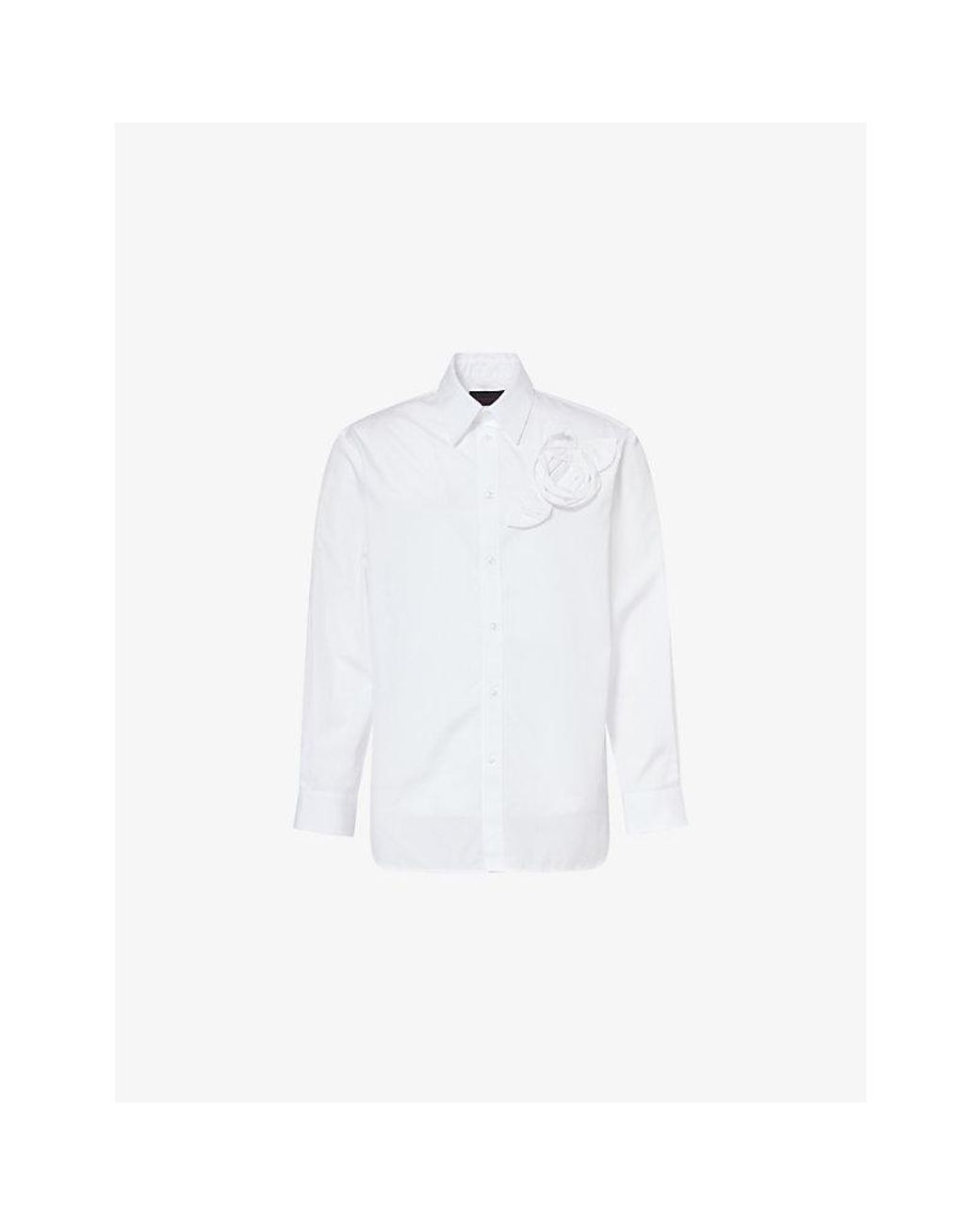Simone Rocha White Pressed Rosette Cotton Shirt for men