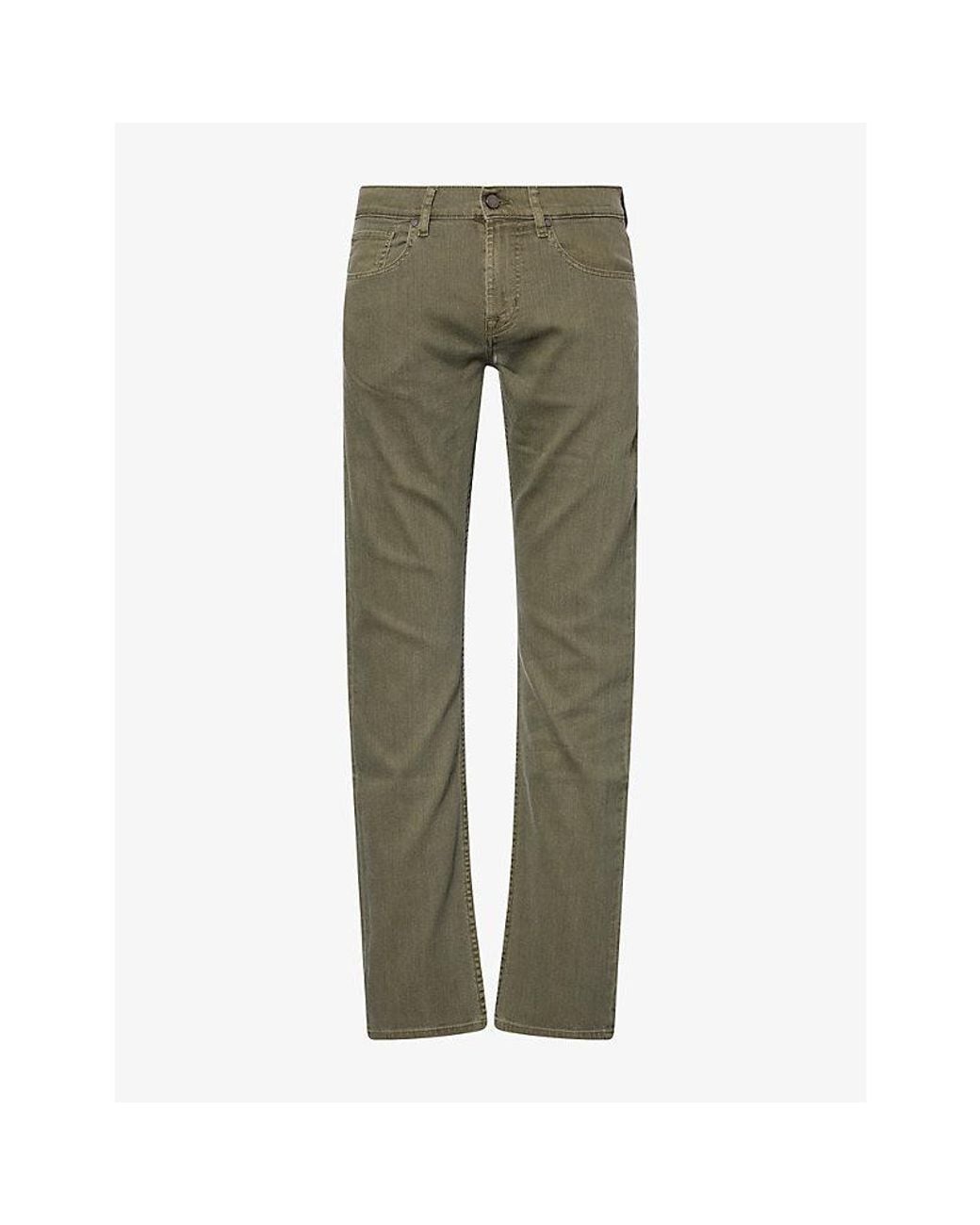 7 For All Mankind Green The Straight 5-Pocket Denim Jeans for men