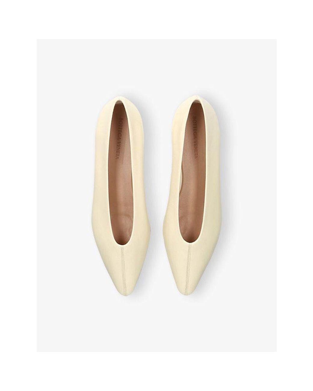 Bottega Veneta Natural Sofia Flat Leather Ballerina Pumps