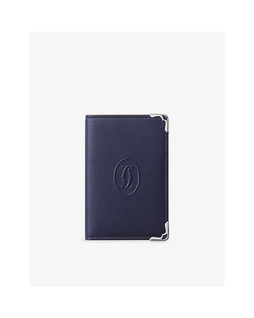 Cartier Blue Must De 4Cc Leather Card Holder