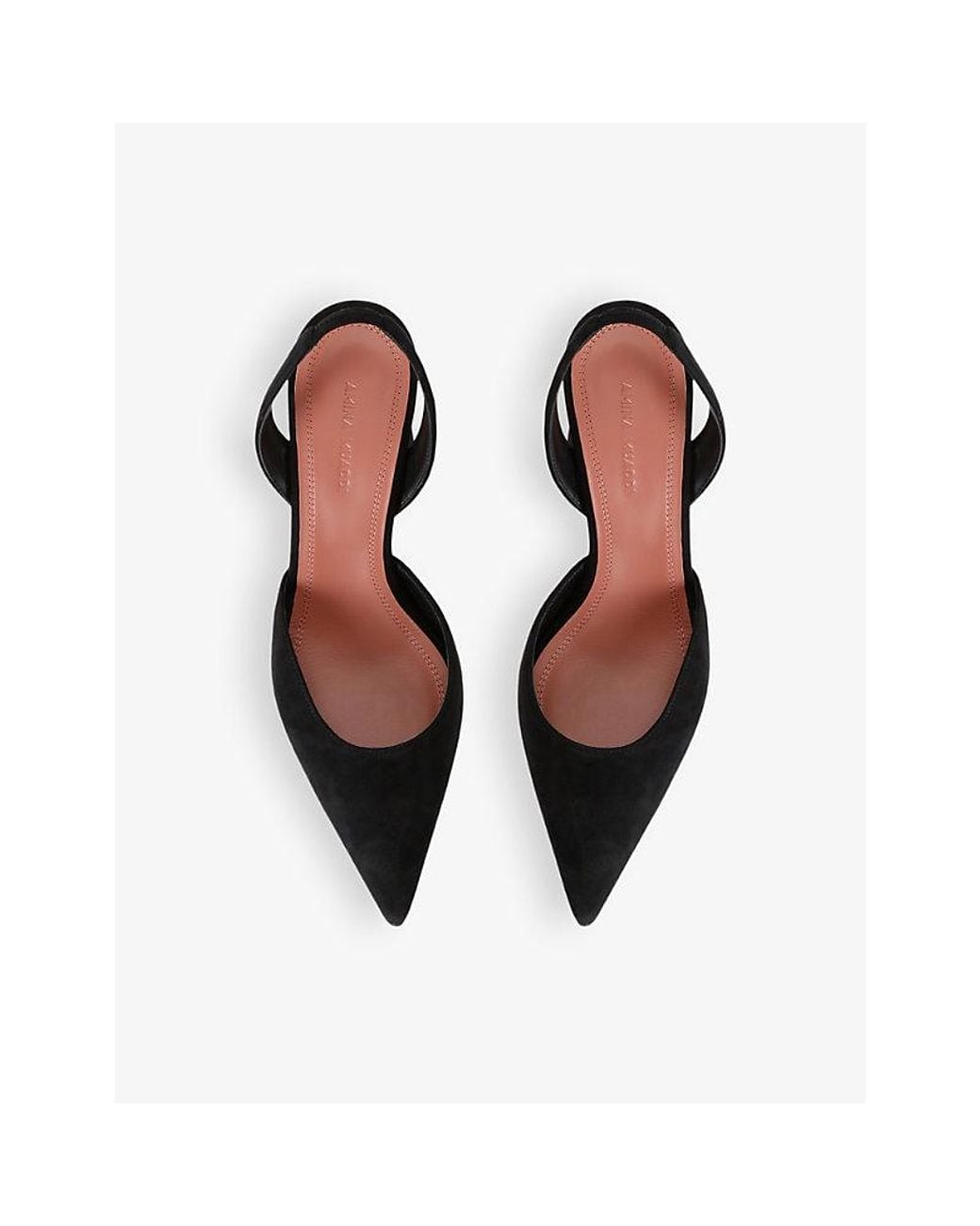 AMINA MUADDI Black Holli 70 Suede Slingback Heels