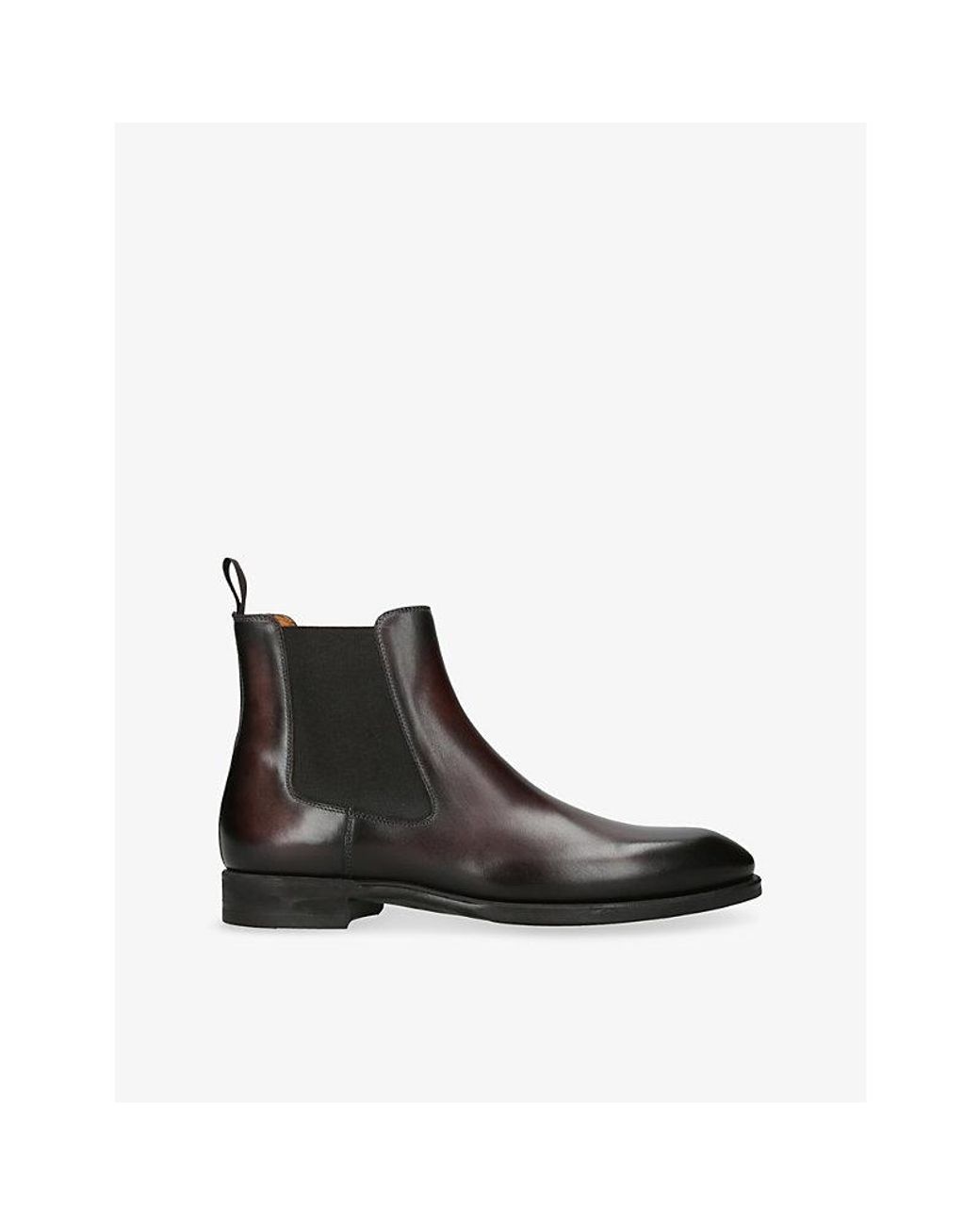 Magnanni Shoes Black Madison Leather Chelsea Boots for men